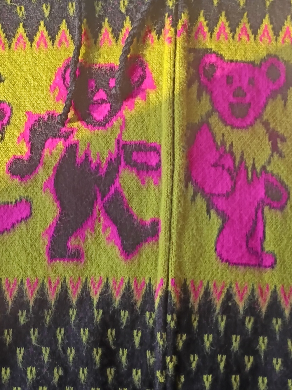 Handmade Steal Your Face & Marching Bears Imported Zip Up Hoodie Alpaca Soft - Picture 3 of 10